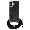 Original Case IPHONE 16 Guess Hardcase Crossbody Cord 4G Print (GUHCP16SHC4SEK) black