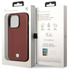 Original Handyhülle IPHONE 14 PRO MAX BMW Leather Diamond Pattern MagSafe MagSafe (BMHMP14X22RFGR) burgund