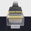 Ugreen płaski kabel przewód internetowy sieciowy Ethernet patchcord RJ45 Cat 7 STP LAN 10 Gbps 10 m czarny (NW106 11265)