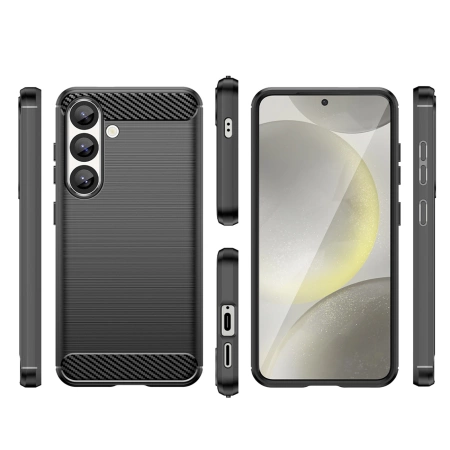 Etui silikonowe Carbon Case na iPhone 16e - czarne
