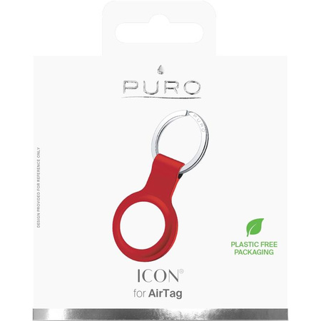 PURO ICON Case - Silikonowy brelok do Apple AirTag (czerwony)