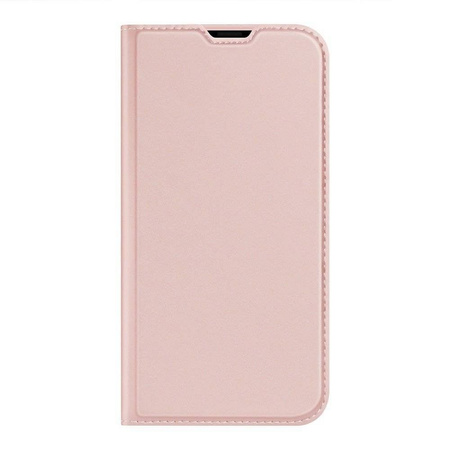 Etui IPHONE 13 PRO z klapką Dux Ducis skórzane Skin Leather jasny róż