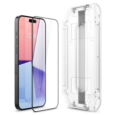 TEMPERED GLASS Spigen GLAS.TR &quot;EZ FIT&quot; FC 2-PACK IPHONE 15 PRO BLACK