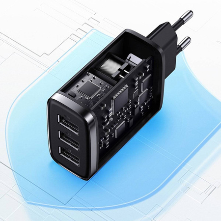 Baseus Compact charger 3x USB 17W black (CCXJ020101)