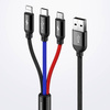 Kabel USB Baseus 3w1 USB-C / Lightning / Micro 3,5A 0,3m (czarny)