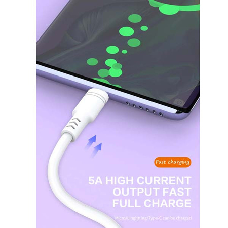 ABADOS KABEL USB  MICRO USB BIAŁY 30CM 5A BOX