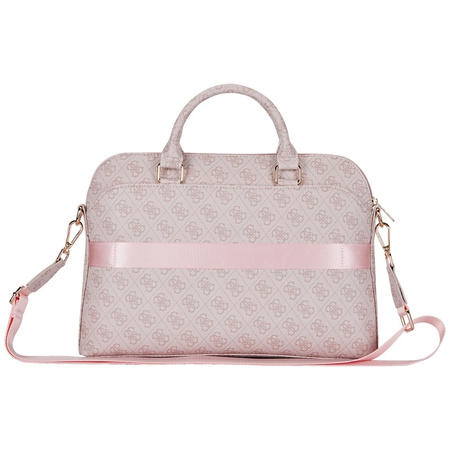 Bag LAPTOP 15" Guess 4G Zipper Pocket Triangle Logo pink