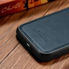iCarer Leather Oil Wax Hülle mit Naturleder bezogen für iPhone 14 Plus blau (WMI14220719-BU)