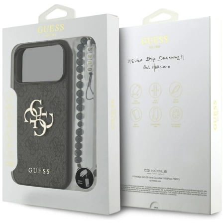 Etui Guess 4G Strap 4G Classic Logo na iPhone 17 Pro Max - czarne