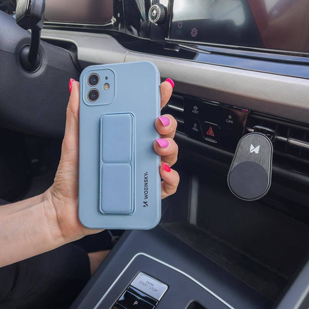 Wozinsky Kickstand Case elastyczne silikonowe etui z podstawką iPhone 12 mini szary