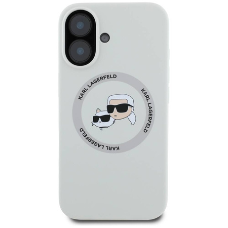 Schutzhülle IPHONE 16 Karl Lagerfeld Silicone Double Heads&Circle MagSafe beige