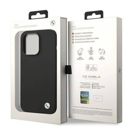 Etui BMW Silicone Metal Logo na iPhone 15 Pro - czarne