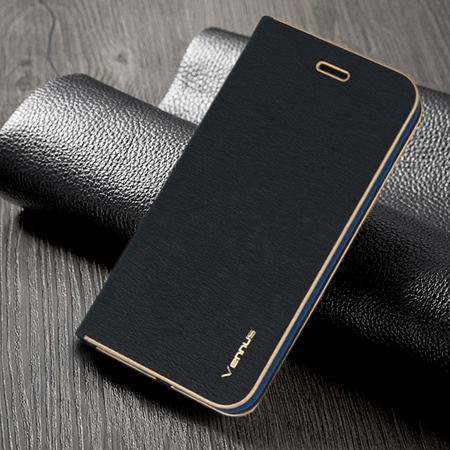 Kabura Vennus Book z ramką do Iphone 14 Pro Max granatowa
