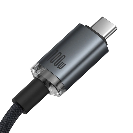 Baseus Crystal Shine CB000089 USB-C / USB-C USB3.2-Kabel 100 W 20 Gbit/s 1,5 m – Schwarz