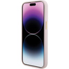 Guess Silikon Script Metal Logo & Frame Hülle für iPhone 15 – Rosa