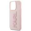 Karl Lagerfeld 3D-Gummi-Glitzer-Logo-Hülle für iPhone 15 Pro Max – Rosa