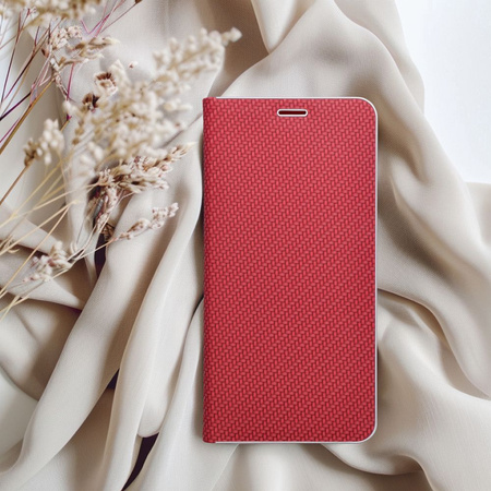 Kabura LUNA Book Carbon do SAMSUNG A20e czerwony
