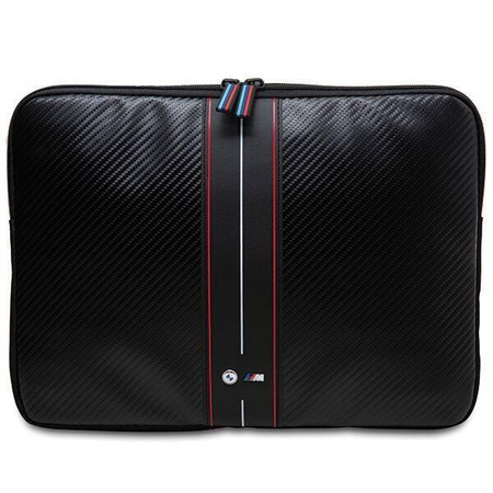 BMW Carbon & Red Stripe sleeve for a 16" laptop - black