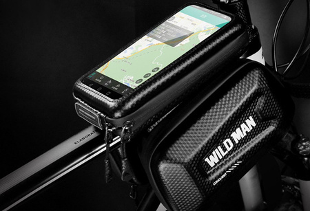 WILDMAN sakwa rowerowa na ramę na zamek 1,2L (4"-7") E6S czarna