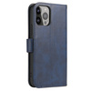 Magnet Case elegant bookcase type case with kickstand for iPhone 13 Pro blue