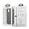 Original Case IPHONE 13 Guess Hardcase Saffianotriangle Logo (GUHCP13MPSATLG) silver