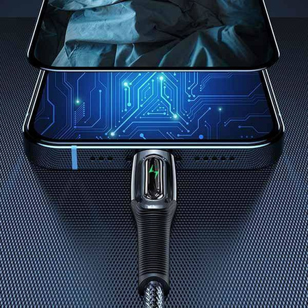USAMS Kabel pleciony USB-C na Lightning Smart Power-off 20W PD Cable1.2m ciemny zielony/dark green SJ518USB02 (US-SJ518)
