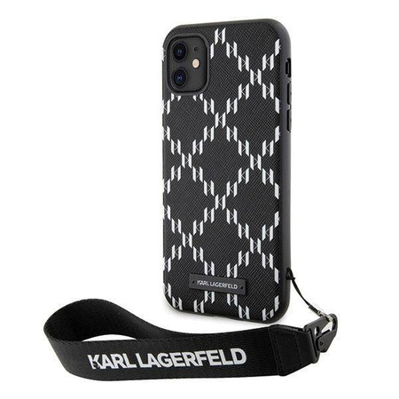 Karl Lagerfeld KLHCN61SAKLMBSK iPhone 11 / Xr 6,1" schwarz/schwarzes Hardcase Monogram Losange Saffiano