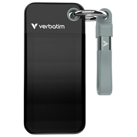 Verbatim Dysk SSD 2TB - brelok do kluczy  z kablem USB 3.2 gen.2 czarno-szary/black-grey 32194