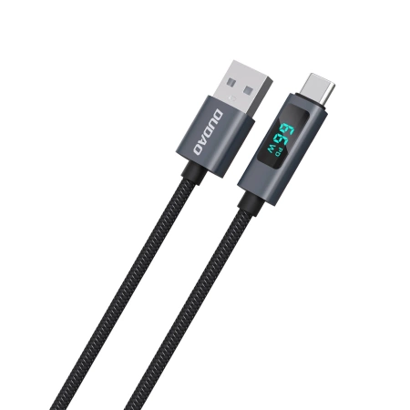 Dudao L7T USB-A - USB-C 66W Kabel mit LED-Anzeige 1m - Schwarz