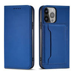 Magnet Card Case for Samsung Galaxy S23 Ultra flip cover wallet stand blue