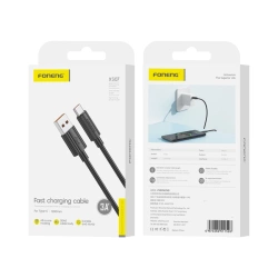FONENG kabel XS07 USB-C 3A 1M Czarny
