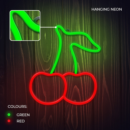 Neon LED CZEREŚNIA zielono czerwona NNE23 Neolia