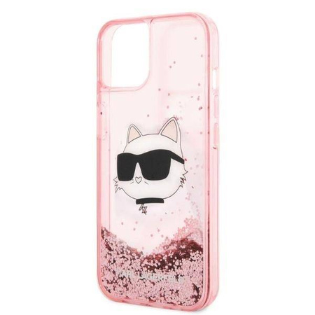 Karl Lagerfeld Liquid Glitter NFT Choupette Head - Etui iPhone 14 Plus (różowy)