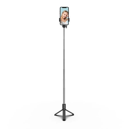 Selfie-Stick WHS1Y Teleskopstativ 1 m mit Telefonhalter – Schwarz