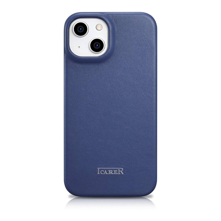iCarer CE Premium Leather Folio Case for iPhone 14 Plus Flip Magnetic MagSafe Blue (WMI14220715-BU)