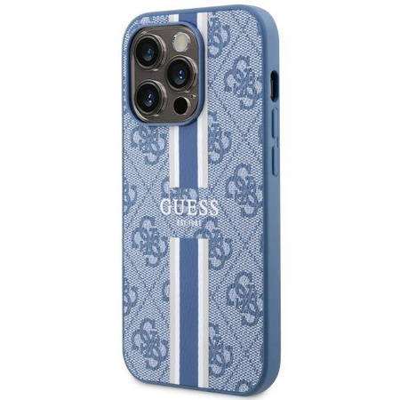 Guess GUHMP14LP4RPSB iPhone 14 Pro 6.1" blue/blue hardcase 4G Printed Stripes MagSafe