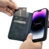 iCarer Oil Wax Wallet Case 2in1 Case iPhone 14 Pro Max Leder Flip Cover Anti-RFID Blau (WMI14220724-BU)