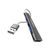 HUB USB  4XUSB DENMEN CZARNY ALUMINIUM DU17