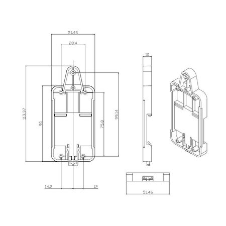 Sonoff DR mounting bracket for the DIN glass to the switchboard (IM180207001)