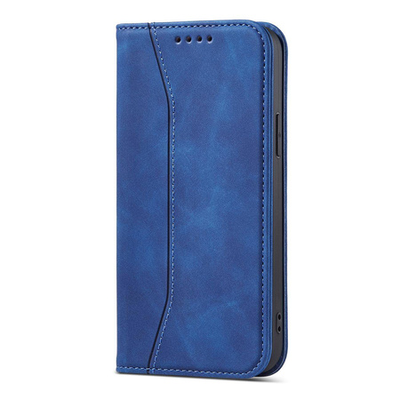 Magnet Fancy Case etui do iPhone 13 Pro pokrowiec portfel na karty kartę podstawka niebieski