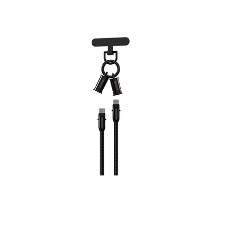 Devia kabel uniwersalna smycz 2w1 PD USB-C - USB-C 0,3 m 60W czarny