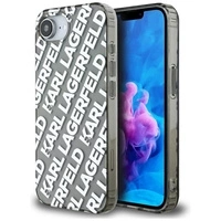 Karl Lagerfeld IML Repeat Logo Hülle für iPhone 16e - Silber