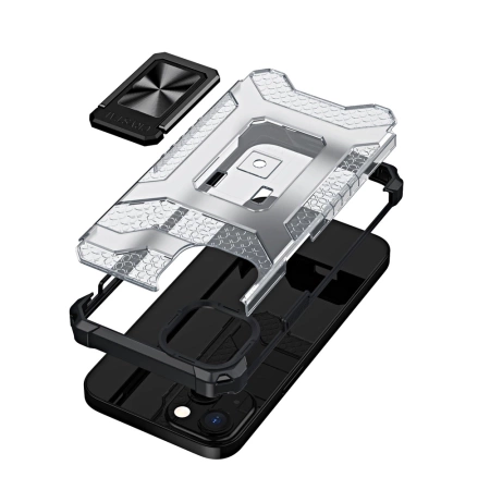 Crystal Ring Case robuste Kickstand TPU/PC Panzer Handyhülle Hard Case für iPhone 13 mini schwarz