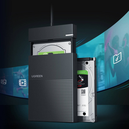 Ugreen Festplattengehäuse 2,5&#39;&#39; USB 3.2 Gen 1 5Gbps Schacht für HDD SSD mit USB Kabel schwarz (30719 CM471)