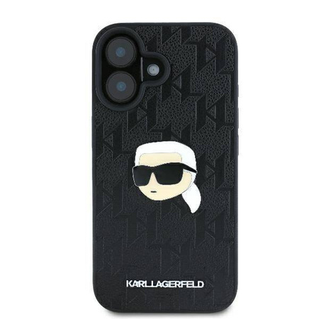 Karl Lagerfeld KLHCP16SPGKLKIPK iPhone 16 6.1" czarny/black hardcase Monogram Karl Head Pin