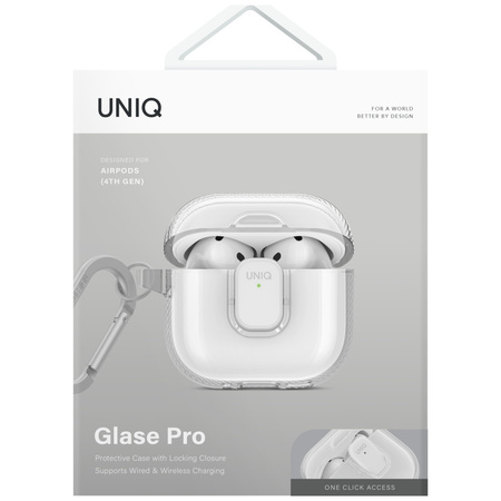 Etui UNIQ Glase Pro do AirPods 4 Lock    Case przezroczysty