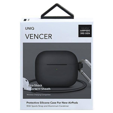 UNIQ Hülle Vencer AirPods 3. Gen. Silikongrau / Anthrazit Dunkelgrau
