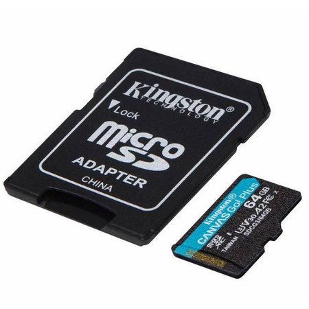 Karta pamięci MicroSD SDXC 64GB CL10 + Adapter Kingston Canvas Go Plus