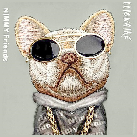 Nimmy etui iPhone 15 Pro 6.1" szary/gray  Glasses Cool Dog