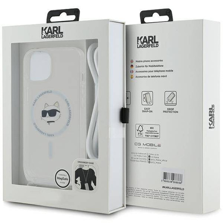 Karl Lagerfeld KLHMP15SHCCHNT iPhone 15 / 14 / 13 6.1" hardcase transparent IML Choupette Head & Cord Magsafe
